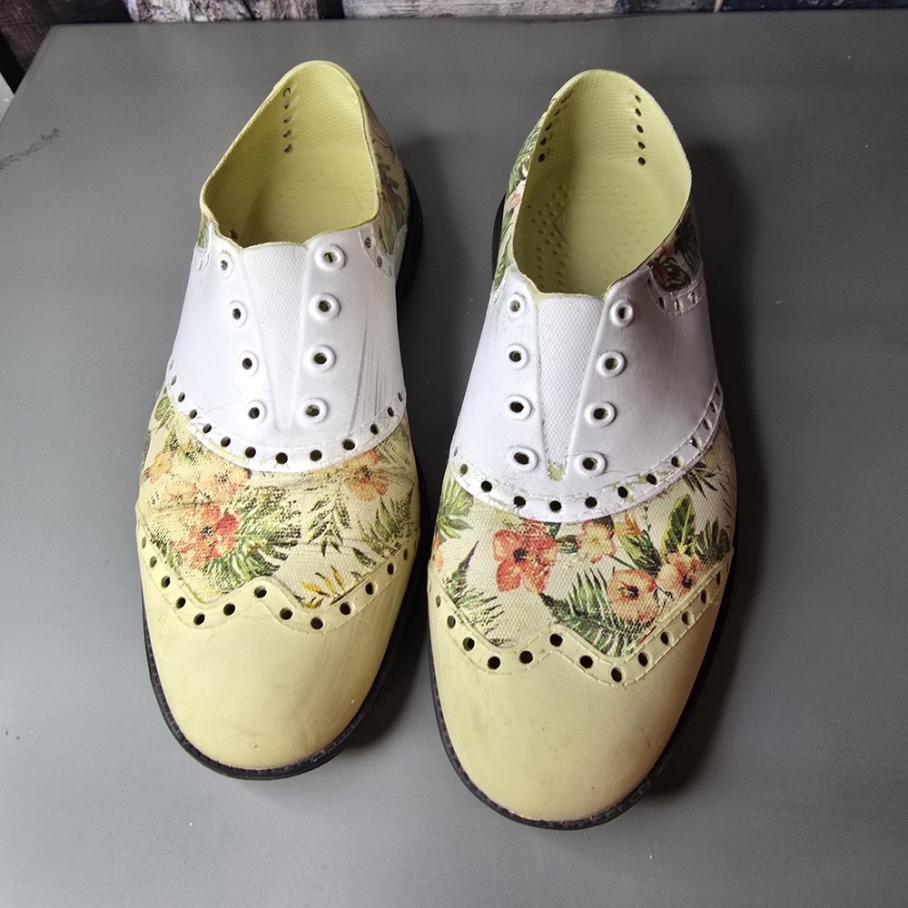 Biion Oxford Golf Shoes Womens‎ 6 Tropical Spikeless Slip On